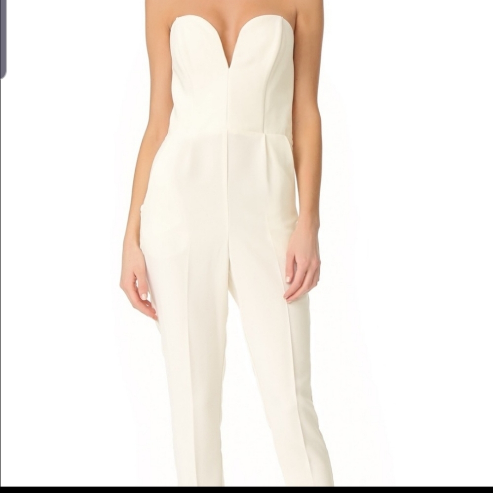 Elegant Cream Strapless Jumpsuit